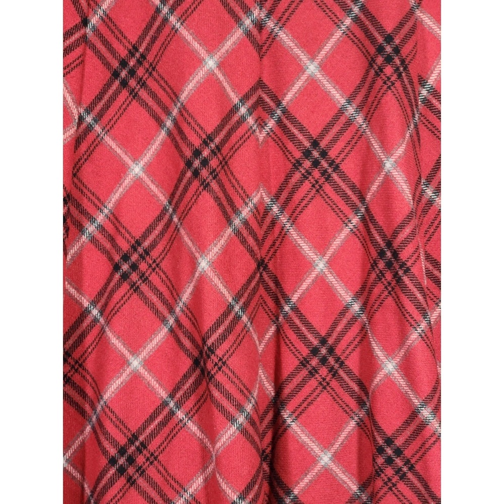 Jessica London Women's 20 Red Plaid A-Line Midi Skirt Wool Blend Lined Holiday - Picture 2 of 6